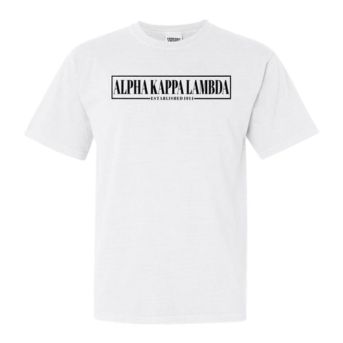 Alpha Kappa Lambda Fraternal Block Comfort Colors T-Shirt - Fraternity Tee - Kite and Crest