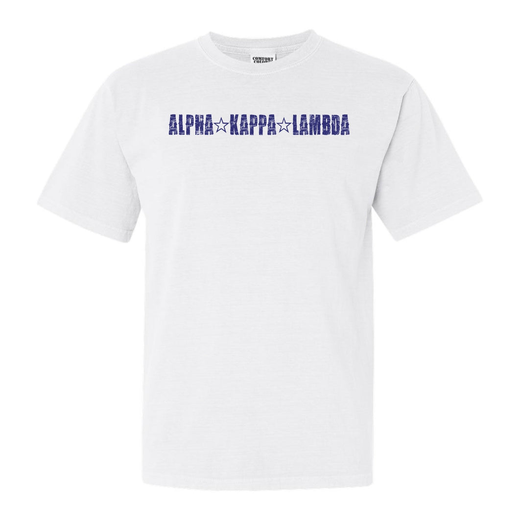 Alpha Kappa Lambda Fraternal Star Comfort Colors T-Shirt - Fraternity Tee - Kite and Crest