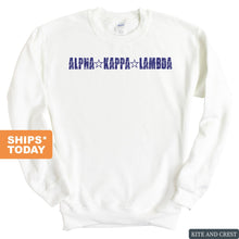 Load image into Gallery viewer, Alpha Kappa Lambda Fraternal Star Sweatshirt - Fraternity Crewneck Sweatshirt - Kite and Crest
