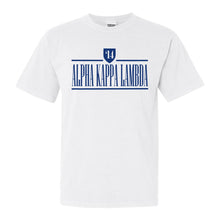 Load image into Gallery viewer, Alpha Kappa Lambda Shield Comfort Colors T-Shirt - Fraternity Tee - Kite and Crest
