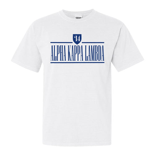 Alpha Kappa Lambda Shield Comfort Colors T-Shirt - Fraternity Tee - Kite and Crest