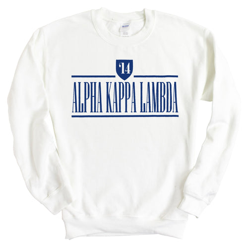 Alpha Kappa Lambda Shield Sweatshirt - Fraternity Crewneck Sweatshirt - Kite and Crest