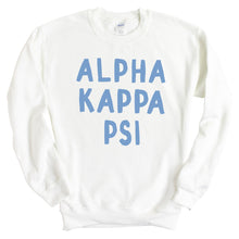 Load image into Gallery viewer, Alpha Kappa Psi Blue Cotton Candy Sweatshirt - Fraternity Crewneck Sweatshirt - Kite and Crest
