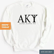 Load image into Gallery viewer, Alpha Kappa Psi Classic Sweatshirt - Fraternity Crewneck Sweatshirt - Kite and Crest
