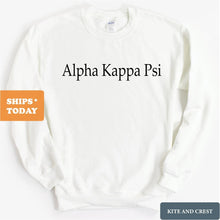 Load image into Gallery viewer, Alpha Kappa Psi Clean and Simple Sweatshirt - Fraternity Crewneck Sweatshirt - Kite and Crest
