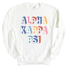 Load image into Gallery viewer, Alpha Kappa Psi Colorful 3D Sweatshirt - Fraternity Crewneck Sweatshirt - Kite and Crest
