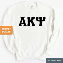 Load image into Gallery viewer, Alpha Kappa Psi Keeping it Simple Sweatshirt - Fraternity Crewneck Sweatshirt - Kite and Crest
