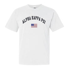 Load image into Gallery viewer, Alpha Kappa Psi Traditional Flag Comfort Colors T-Shirt - Kite and Crest
