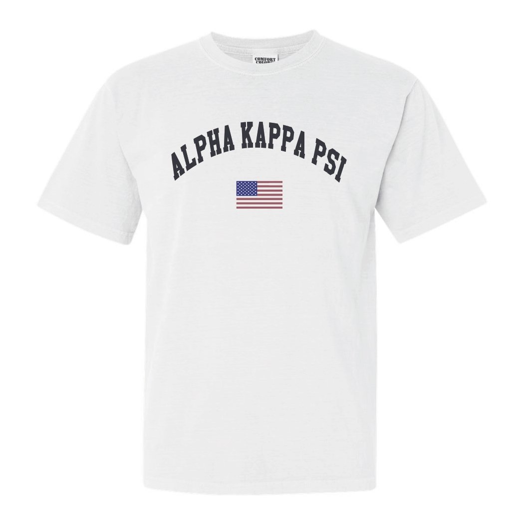 Alpha Kappa Psi Traditional Flag Comfort Colors T-Shirt - Kite and Crest