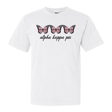 Load image into Gallery viewer, Alpha Kappa Psi Trendy Butterfly Comfort Colors T-Shirt - Kite and Crest
