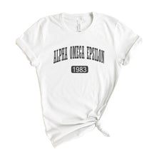Load image into Gallery viewer, Alpha Omega Epsilon Athletic T-shirt - Kite and Crest
