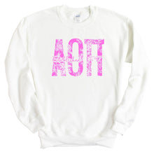 Load image into Gallery viewer, Alpha Omicron Pi Pink Floral Sorority Crewneck Sweatshirt - Kite and Crest
