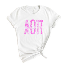 Load image into Gallery viewer, Alpha Omicron Pi Pink Floral Sorority T-Shirt - Kite and Crest
