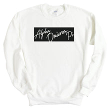 Load image into Gallery viewer, Alpha Omicron Pi Sweatshirt - AOPI Black Box Crewneck Sweatshirt - Kite and Crest
