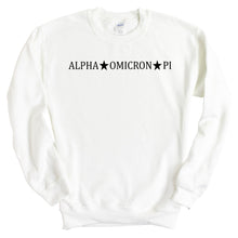 Load image into Gallery viewer, Alpha Omicron Pi Sweatshirt - AOPI Black Star Crewneck Sweatshirt - Kite and Crest
