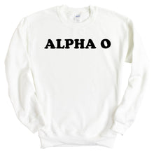 Load image into Gallery viewer, Alpha Omicron Pi Sweatshirt - AOPI Block Name Crewneck Sweatshirt - Kite and Crest
