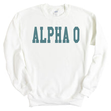 Load image into Gallery viewer, Alpha Omicron Pi Sweatshirt - AOPI Blue Retro Crewneck Sweatshirt - Kite and Crest
