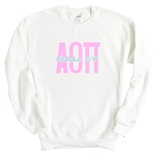 Load image into Gallery viewer, Alpha Omicron Pi Sweatshirt - AOPI Bright Retro Crewneck Sweatshirt - Kite and Crest
