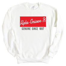 Load image into Gallery viewer, Alpha Omicron Pi Sweatshirt - AOPI Genuine Sorority Crewneck Sweatshirt - Kite and Crest
