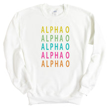 Load image into Gallery viewer, Alpha Omicron Pi Sweatshirt - AOPI Modern Stacked Crewneck Sweatshirt - Kite and Crest
