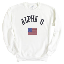 Load image into Gallery viewer, Alpha Omicron Pi Sweatshirt - AOPI USA Crewneck Sweatshirt - Kite and Crest
