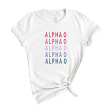 Load image into Gallery viewer, Alpha Omicron Pi T-shirt - AOPI Bright and Stacked Tee - Kite and Crest
