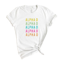 Load image into Gallery viewer, Alpha Omicron Pi T-shirt - AOPI Modern Stacked Tee - Kite and Crest
