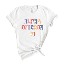 Load image into Gallery viewer, Alpha Omicron Pi T-Shirt | AOPI Retro Shirt | Alpha Omicron Pi Sorority Gift Idea - Kite and Crest
