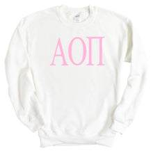 Load image into Gallery viewer, Alpha Omicron Pi Very Pink Sorority Crewneck Sweatshirt - Kite and Crest
