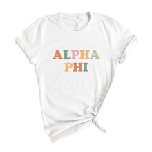Load image into Gallery viewer, Alpha Phi Bright and Colorful Sorority T-Shirt - Kite and Crest
