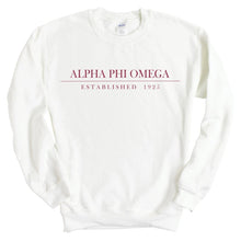 Load image into Gallery viewer, Alpha Phi Omega Boyfriend Sweatshirt - Fraternity Crewneck Sweatshirt - Kite and Crest
