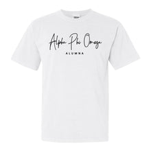 Load image into Gallery viewer, Alpha Phi Omega Sorority Alumna Comfort Colors T-Shirt - Kite and Crest
