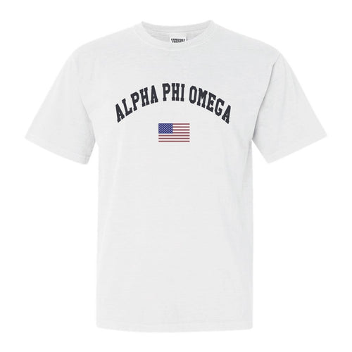 Alpha Phi Omega Traditional Flag Comfort Colors T-Shirt - Kite and Crest