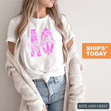 Load image into Gallery viewer, Alpha Phi Pink Floral Sorority T-Shirt - Kite and Crest
