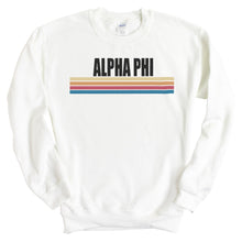 Load image into Gallery viewer, Alpha Phi Sweatshirt | Alpha Phi Colorful Stripes Crewneck Sweatshirt | Alpha Phi Sorority Gift Idea - Kite and Crest

