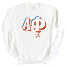 Load image into Gallery viewer, Alpha Phi Sweatshirt - APHI American Colored Crewneck Sweatshirt - Kite and Crest
