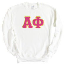 Load image into Gallery viewer, Alpha Phi Sweatshirt - APHI Cute Letters Crewneck Sweatshirt - Kite and Crest
