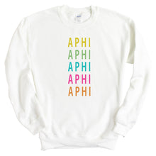 Load image into Gallery viewer, Alpha Phi Sweatshirt - APHI Modern Stacked Crewneck Sweatshirt - Kite and Crest
