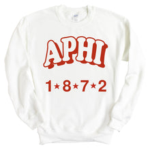 Load image into Gallery viewer, Alpha Phi Sweatshirt - APHI Red Arch Crewneck Sweatshirt - Kite and Crest
