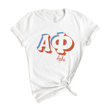 Load image into Gallery viewer, Alpha Phi T-shirt - A Phi American Colored Tee - Kite and Crest
