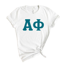 Load image into Gallery viewer, Alpha Phi T-Shirt | A Phi Basic Large Letters Shirt | Alpha Phi Sorority Gift Idea - Kite and Crest
