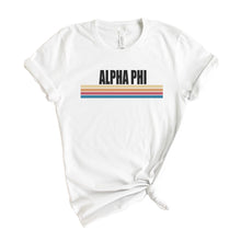 Load image into Gallery viewer, Alpha Phi T-Shirt | A Phi Colorful Stripes Shirt | Alpha Phi Sorority Gift Idea - Kite and Crest
