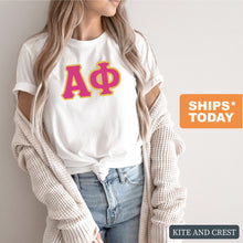 Load image into Gallery viewer, Alpha Phi T-shirt - A Phi Cute Letters Tee - Kite and Crest
