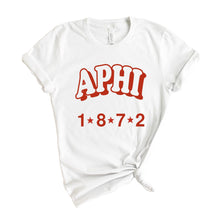 Load image into Gallery viewer, Alpha Phi T-shirt - A Phi Red Arch Tee - Kite and Crest
