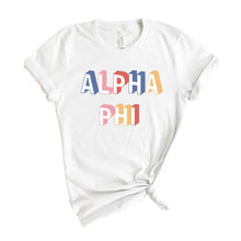 Load image into Gallery viewer, Alpha Phi T-Shirt | A Phi Retro Shirt | Alpha Phi Sorority Gift Idea - Kite and Crest
