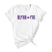 Load image into Gallery viewer, Alpha Phi T-Shirt | A Phi Rock Star Shirt | Alpha Phi Sorority Gift Idea - Kite and Crest
