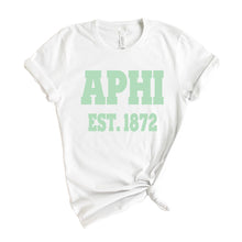 Load image into Gallery viewer, Alpha Phi T-shirt - A Phi Sporty Established Tee - Kite and Crest
