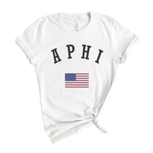 Load image into Gallery viewer, Alpha Phi T-shirt - A Phi USA Tee - Kite and Crest
