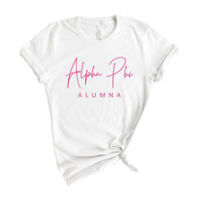Load image into Gallery viewer, Alpha Phi T-Shirt | A Phi Vintage Alumna Shirt | Alpha Phi Sorority Gift Idea - Kite and Crest
