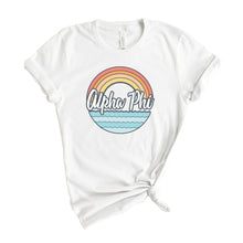 Load image into Gallery viewer, Alpha Phi T-shirt - A Phi Wavy Rainbow Tee - Kite and Crest
